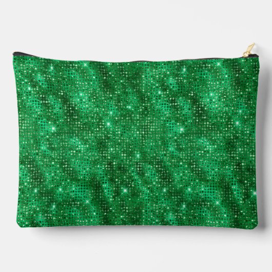 Emerald Green Sequin Pattern Zubehörtasche (Rückseite)