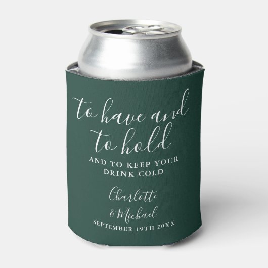 Emerald Green Signature Script Wedding Dosenkühler (Kanne Vorderseite)