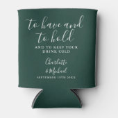 Emerald Green Signature Script Wedding Dosenkühler (Vorderseite)
