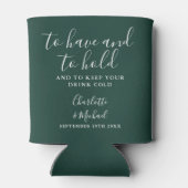 Emerald Green Signature Script Wedding Dosenkühler (Rückseite)