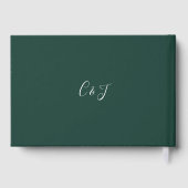 Emerald Green Signature Script Wedding Gästebuch (Rückseite)