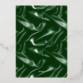 Emerald Green Silk Calligraphy Save the Date Folieneinladung (Rückseite)