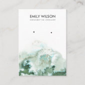 Emerald Green Silver Agate Earring Display Card Visitenkarte (Vorderseite)