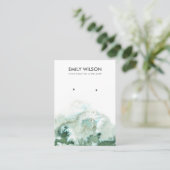 Emerald Green Silver Agate Earring Display Card Visitenkarte (Stehend Vorderseite)