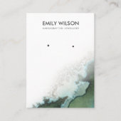 Emerald Green Silver Agate Earring Display Card Visitenkarte (Vorderseite)