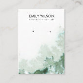 Emerald Green Silver Agate Earring Display Card Visitenkarte (Vorderseite)