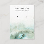 Emerald Green Silver Agate Earring Display Card Visitenkarte (Vorderseite)