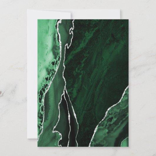 Emerald Green Silver Agate Überraschung 50. Geburt Einladung (Rückseite)