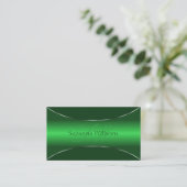 Emerald Green Silver Border mit Monogram Stilvoll Visitenkarte (Stehend Vorderseite)