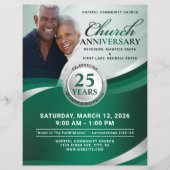 Emerald Green & Silver Church Anniversary Flyer (Vorne)