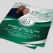 Emerald Green & Silver Church Anniversary Flyer
