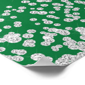 Emerald Green Silver Confetti Brautparty Poster (Ecke)