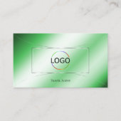 Emerald Green Silver Decke mit Logos und Foto Visitenkarte (Vorderseite)