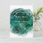 Emerald Green Silver Geometric Couples Dusche (Stehend Vorderseite)