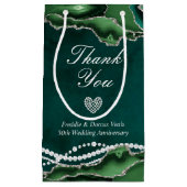 Emerald Green, Silver und Pearl Gift Bag Kleine Geschenktüte (Vorderseite)