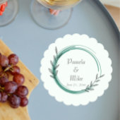 Emerald Green Simple Botanical Wreath Wedding Untersetzer