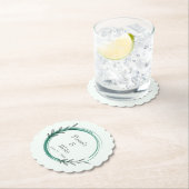 Emerald Green Simple Botanical Wreath Wedding Untersetzer (Vor Ort)