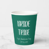 Emerald Green Simple Color Wedding Bribe Stamm Pappbecher (Vorderseite)