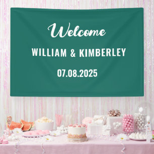 Emerald Green Simple Elegante Moderne Hochzeit Banner