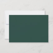 Emerald Green Simple Elegante Script RSVP Karte (Rückseite)
