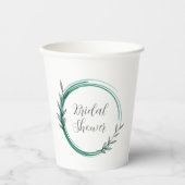 Emerald Green Simple Kranz-Brautparty Pappbecher (Vorderseite)