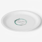 Emerald Green Simple Kranz-Brautparty Pappteller (Schrägansicht)