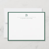 Emerald Green Simple Modern Stationery Classic Mitteilungskarte (Vorderseite)
