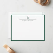 Emerald Green Simple Modern Stationery Classic Mitteilungskarte (Vorderseite/Rückseite Beispiel)