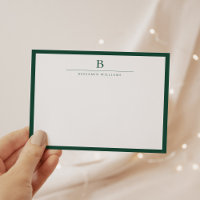 Emerald Green Simple Modern Stationery Classic