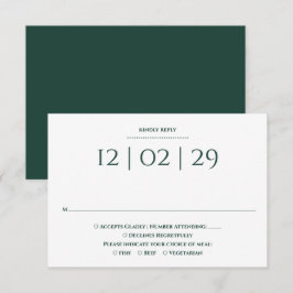 Emerald Green Simple Special Date Hochzeit RSVP Karte