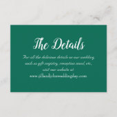 Emerald Green Simple Style Wedding Details Begleitkarte (Vorderseite)