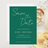 Emerald Green Simple Style Wedding Save The Date