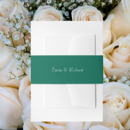 Emerald Green Simple Stylise Name Wedding Einladungsbanderole