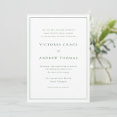 Emerald Green Simple Typografy Formal Wedding Einladung (Stehend Vorderseite)