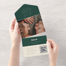 Emerald Green Simple Wedding Foto QR Code UAWG