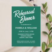 Emerald Green Simple Wedding Probe Dinner Einladung