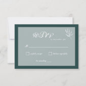 Emerald Green Simple Wedding RSVP Card (Vorderseite)
