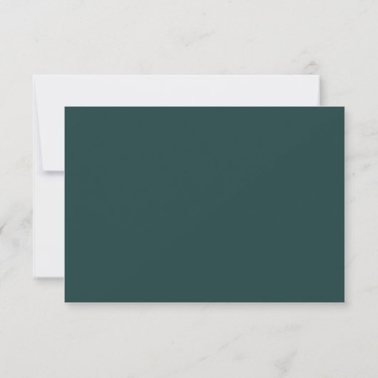 Emerald Green Simple Wedding RSVP Card (Rückseite)