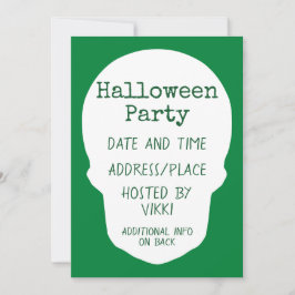 Emerald Green Skull eliminiert Silhouette Einladung