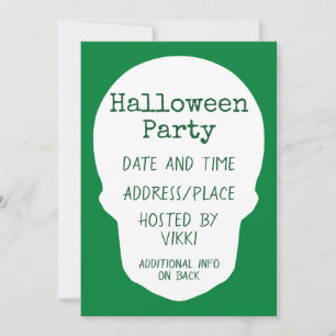 Emerald Green Skull eliminiert Silhouette Einladung