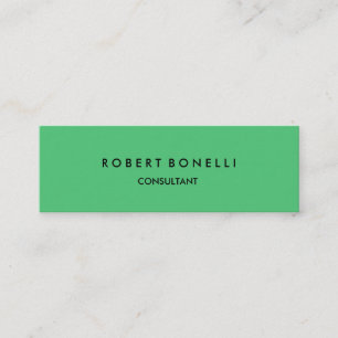 Emerald Green Slim Skinny Modern Business Card Mini Visitenkarte
