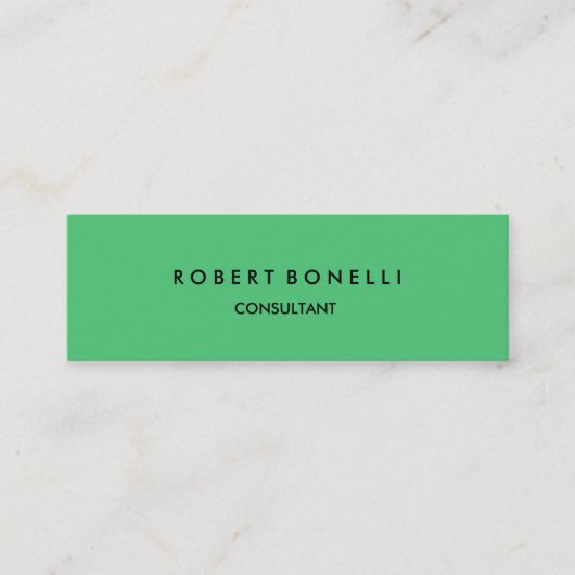 Emerald Green Slim Skinny Modern Business Card Mini Visitenkarte (Vorderseite)