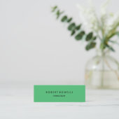 Emerald Green Slim Skinny Modern Business Card Mini Visitenkarte (Stehend Vorderseite)