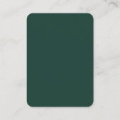 Emerald Green Small Vertical Wedding RSVP QR Code Begleitkarte (Rückseite)