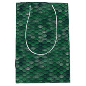 Emerald Green Snake Skin/Dinosaur Dragon Scale Mittlere Geschenktüte (Vorderseite)