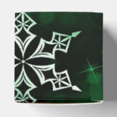 Emerald Green Snowflake Motif Cube Geschenkschachtel (Oben)