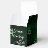 Emerald Green Snowflake Motif Cube Geschenkschachtel (Geöffnet)