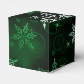 Emerald Green Snowflake Motif Cube Geschenkschachtel (Rückseite)