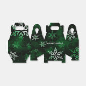 Emerald Green Snowflake Motif Gable Geschenkschachtel (Ungefaltet)