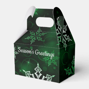 Emerald Green Snowflake Motif Gable Geschenkschachtel